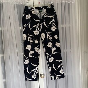 Ralph Luren Back and White Floral Pants
